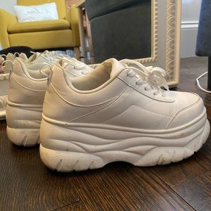 White platform sneakers